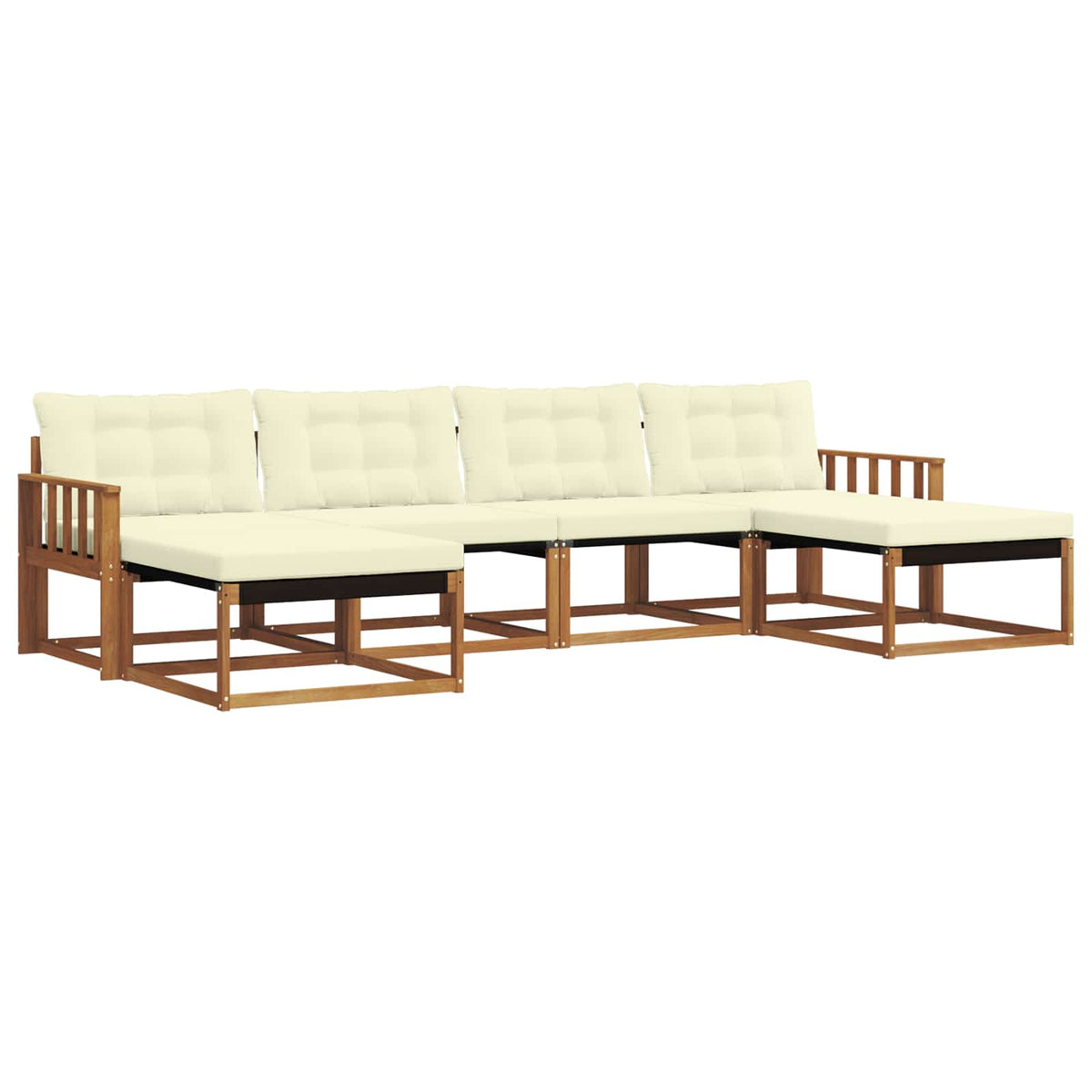 Outdoor-Sofagarnitur 6 stk. Natur und Creme