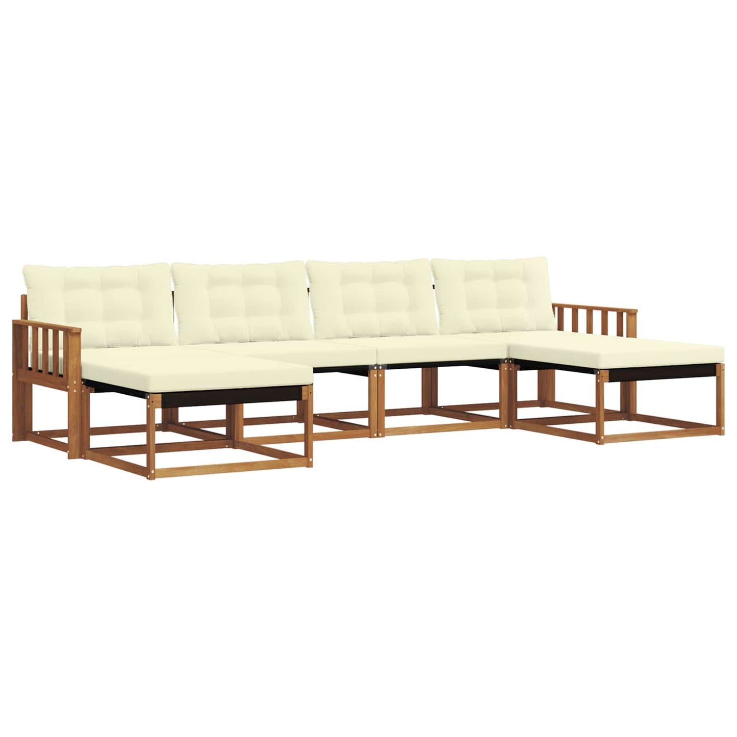 Outdoor-Sofagarnitur mit Kissen 6 pcs Natur und Creme