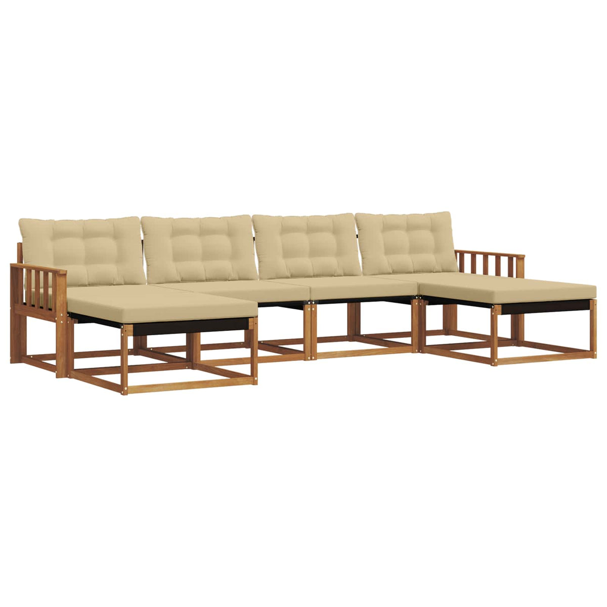 Outdoor-Sofagarnitur 6 stk. Natur und Beige