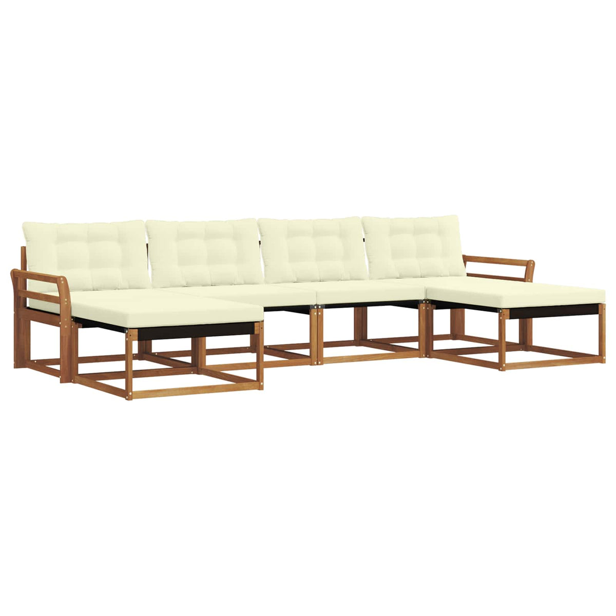Outdoor-Sofagarnitur 6 stk. Natur und Creme