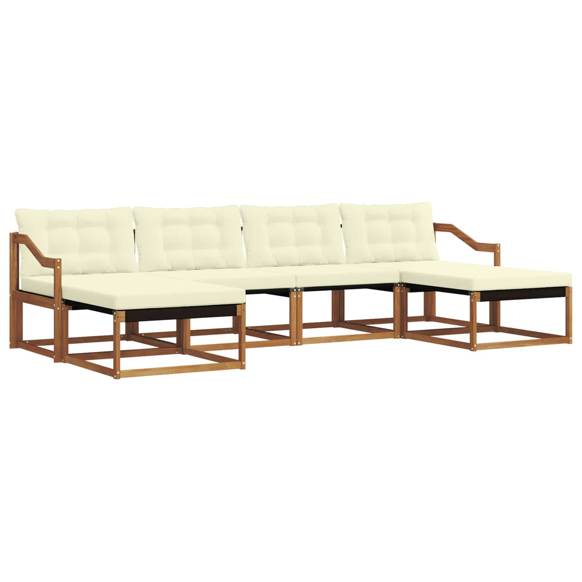 Outdoor-Sofagarnitur 6 stk. Natur und Creme