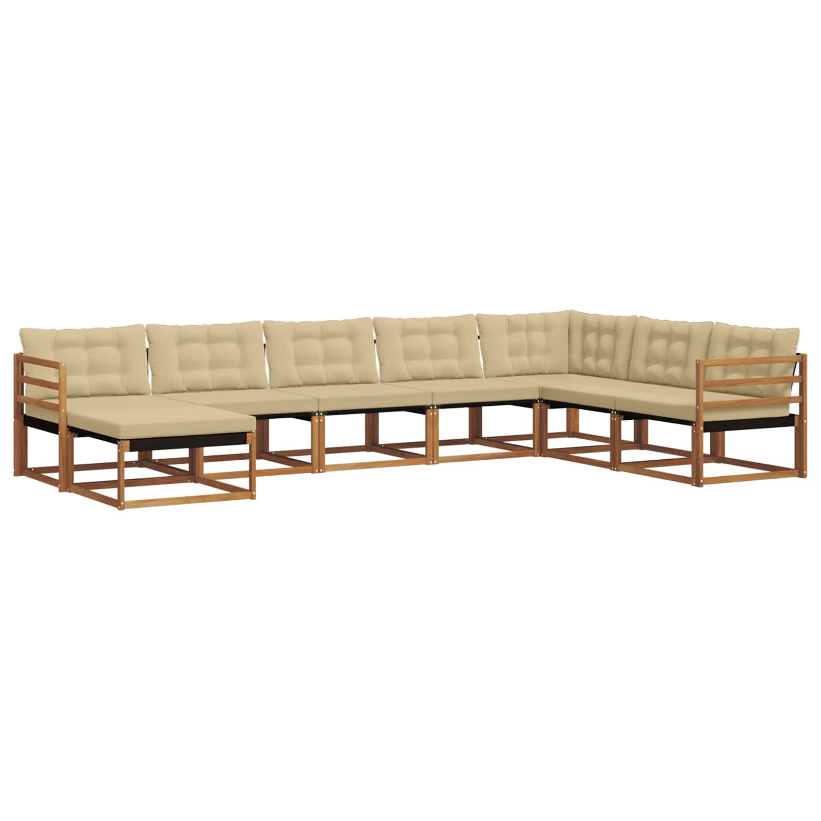 Outdoor-Sofagarnitur mit Kissen 8 pcs Natur und Beige