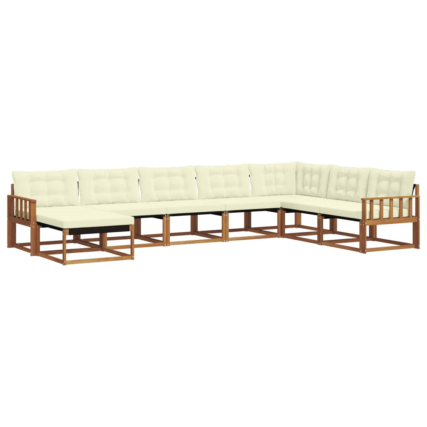 Outdoor-Sofagarnitur 8 stk. Natur und Creme Massivholz Akazie