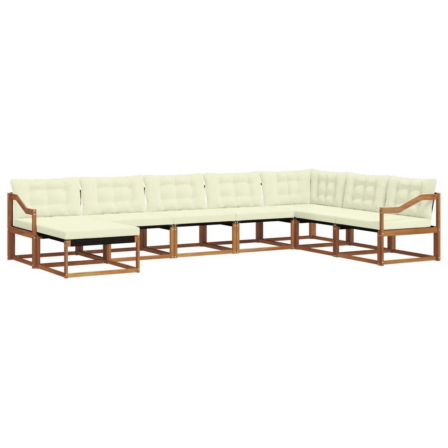Outdoor-Sofagarnitur 8 stk. Natur und Creme Massivholz Akazie