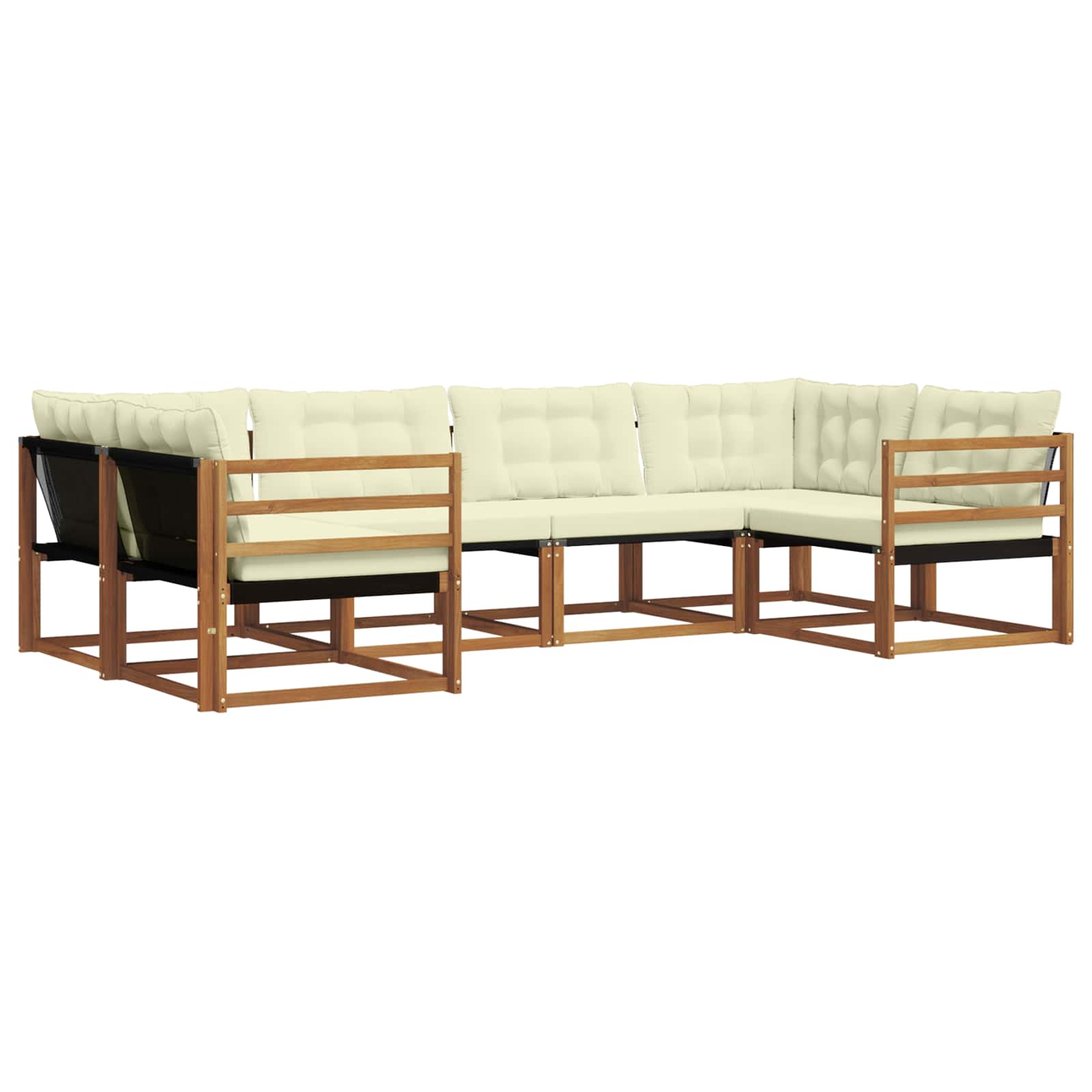 Outdoor-Sofagarnitur 6 stk. Natur und Creme