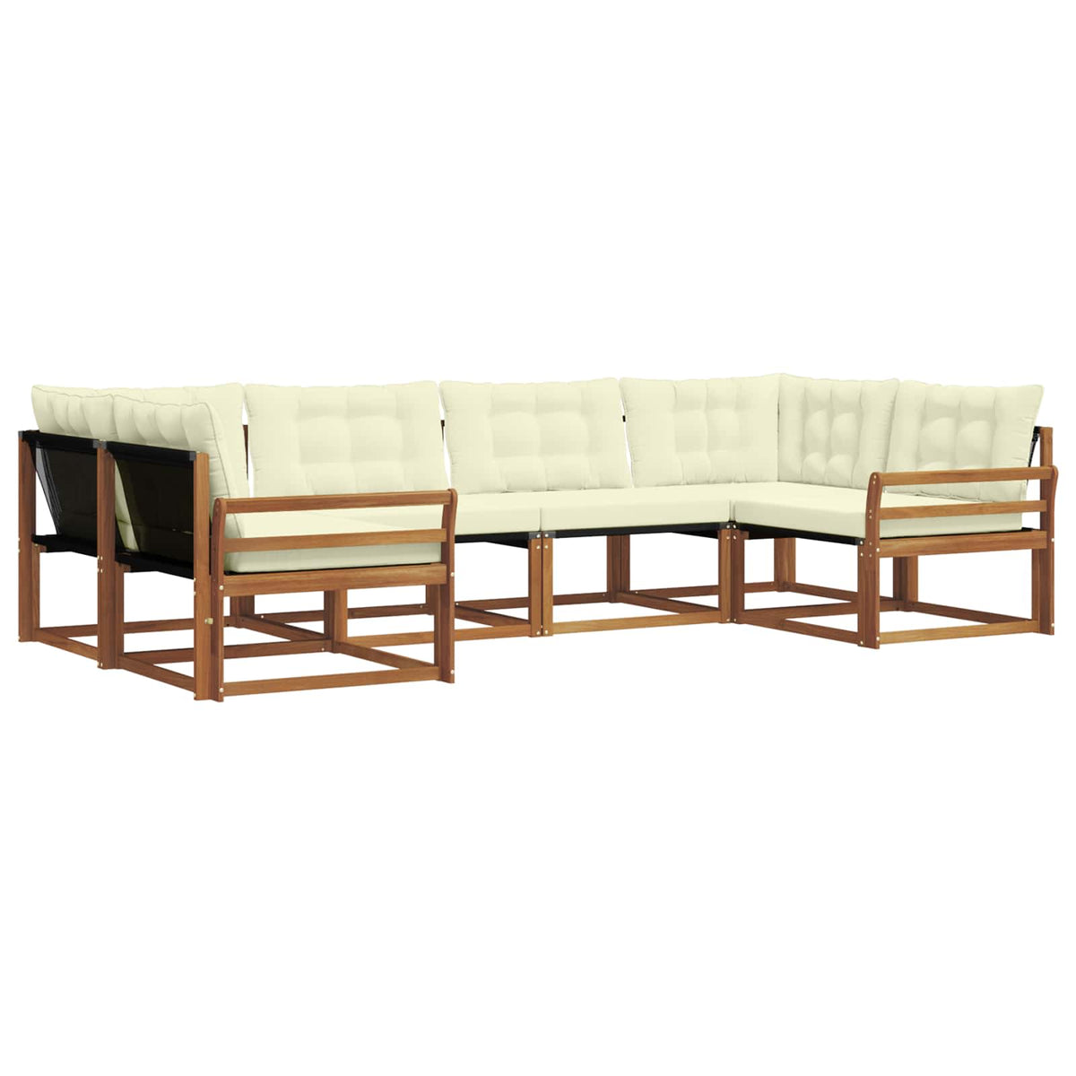 Outdoor-Sofagarnitur 6 stk. Natur und Creme