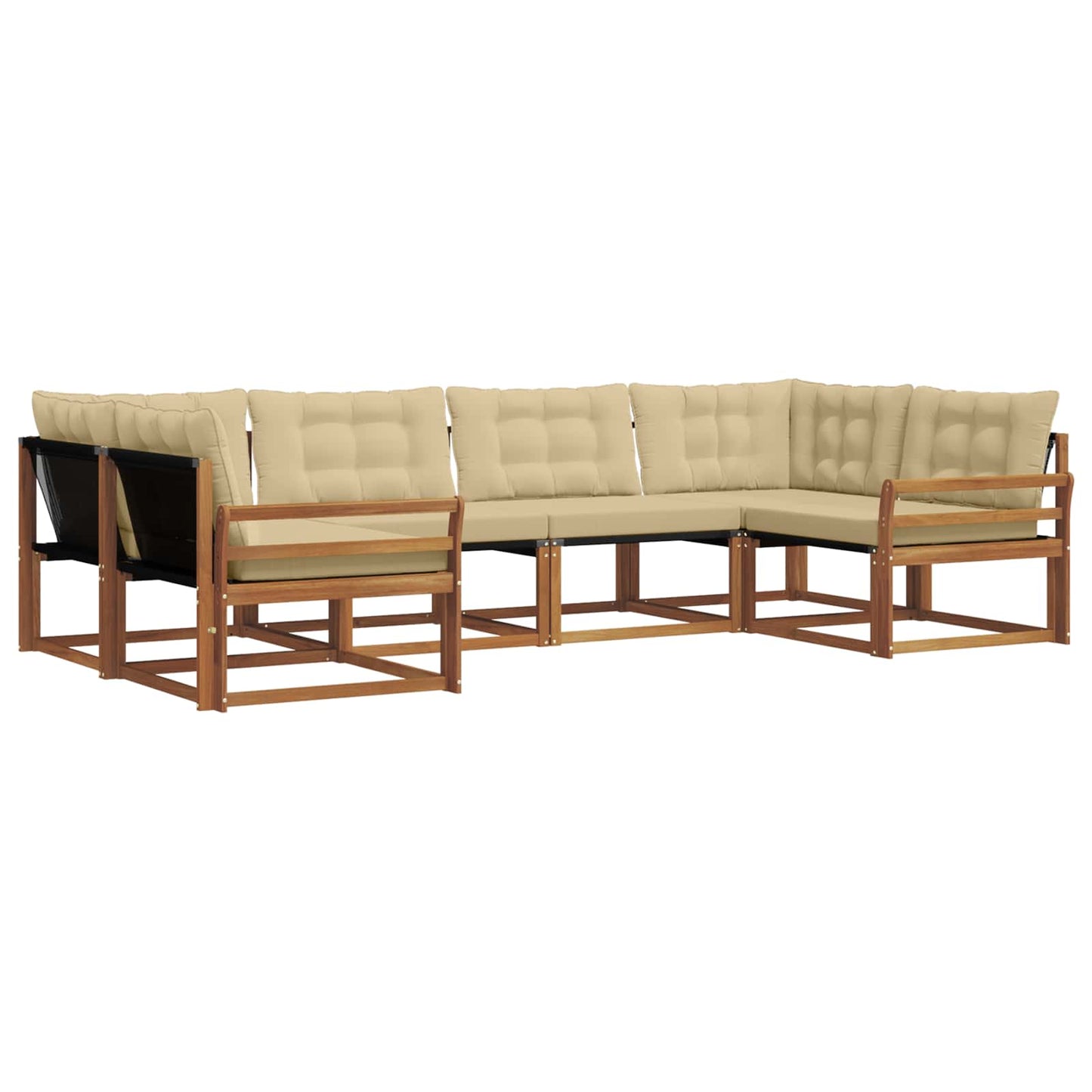 Outdoor-Sofagarnitur 6 stk. Natur und Beige