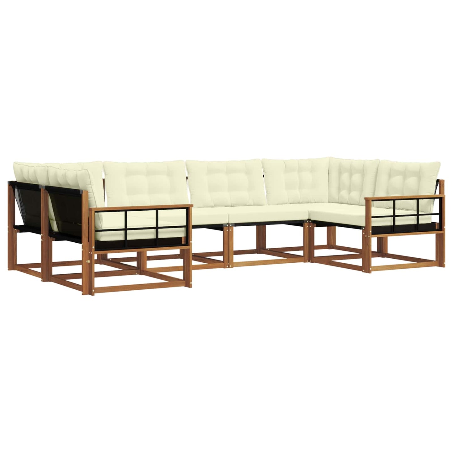 Outdoor-Sofagarnitur 6 stk. Natur und Creme