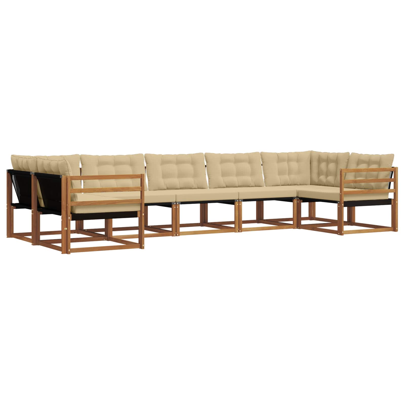 Outdoor-Sofagarnitur 7 stk. Natur und Beige