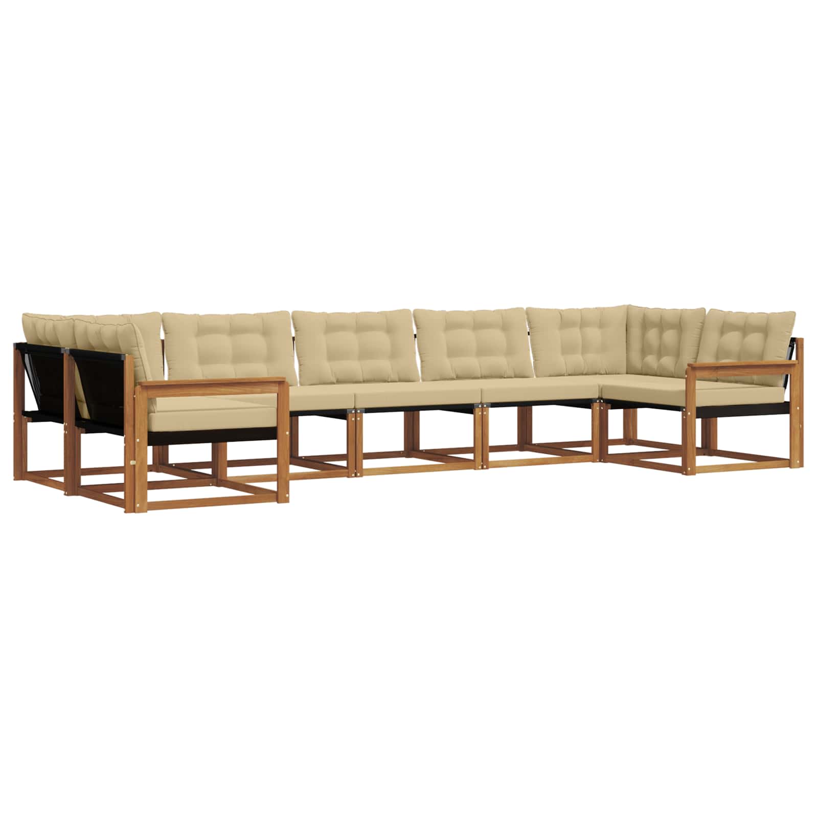 Outdoor-Sofagarnitur 7 stk. Natur und Beige