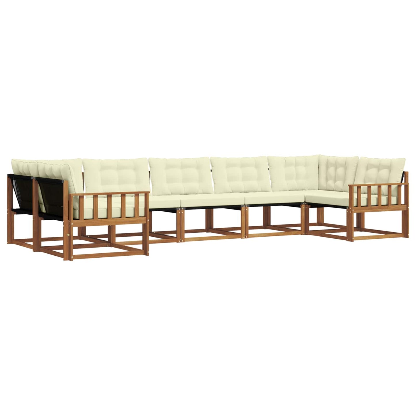 Outdoor-Sofagarnitur mit Kissen 7 pcs Natur und Creme