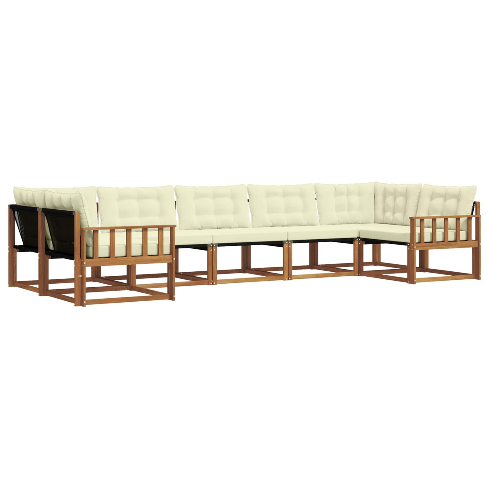 Outdoor-Sofagarnitur mit Kissen 7 pcs Natur und Creme