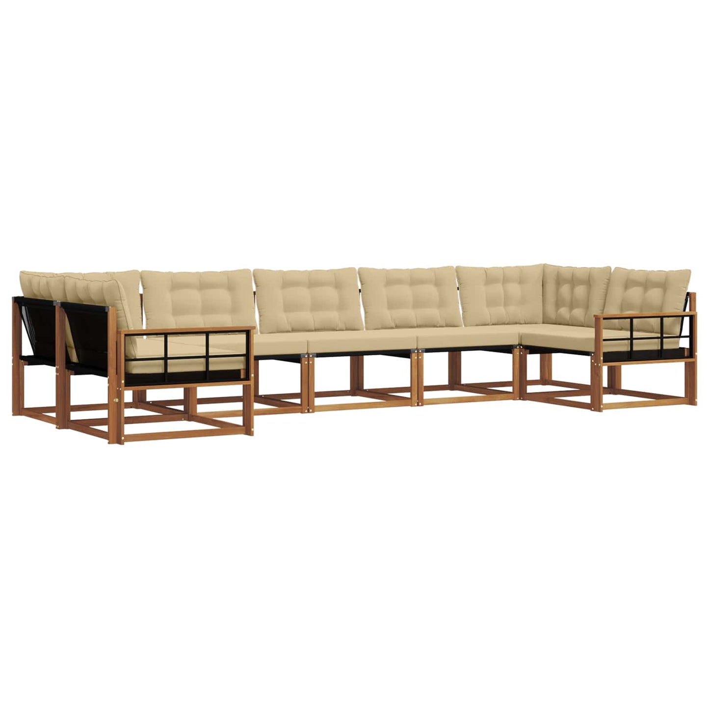 Outdoor-Sofagarnitur 7 stk. Natur und Beige