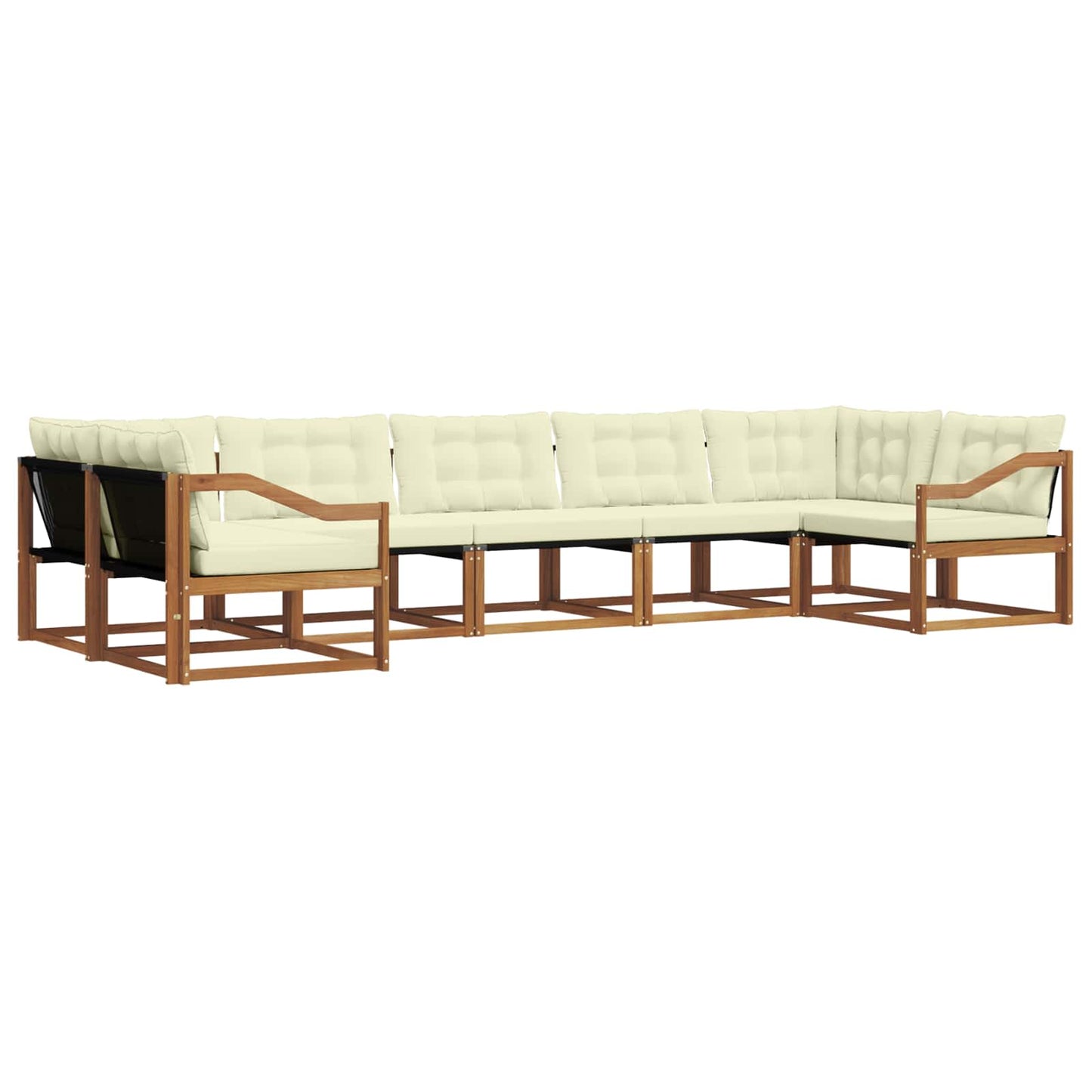Outdoor-Sofagarnitur mit Kissen 7 pcs Natur und Creme