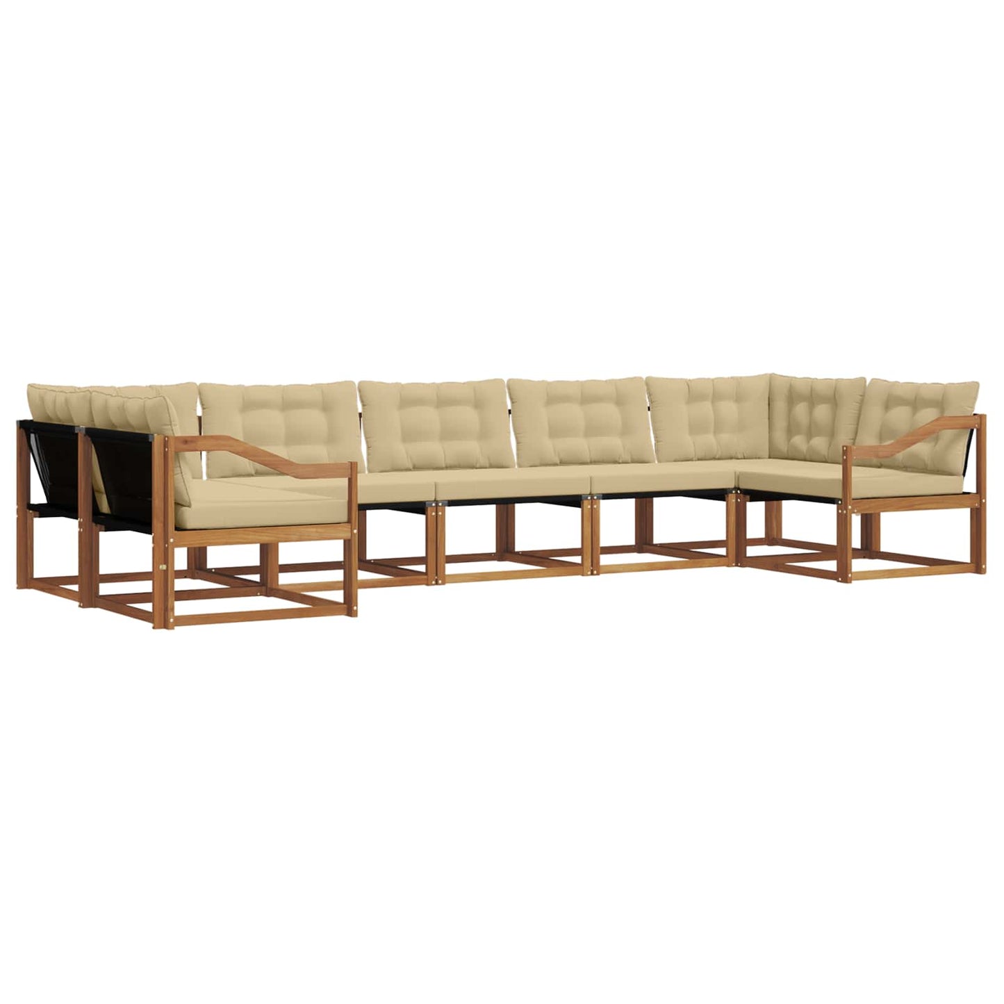 Outdoor-Sofagarnitur 7 stk. Natur und Beige