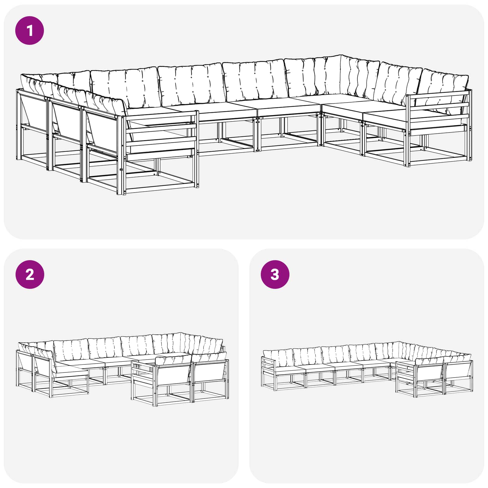 Outdoor-Sofagarnitur 9 stk. Natur und Beige