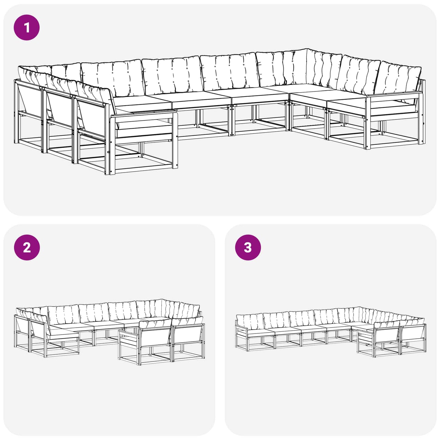 Outdoor-Sofagarnitur 9 stk. Natur und Beige