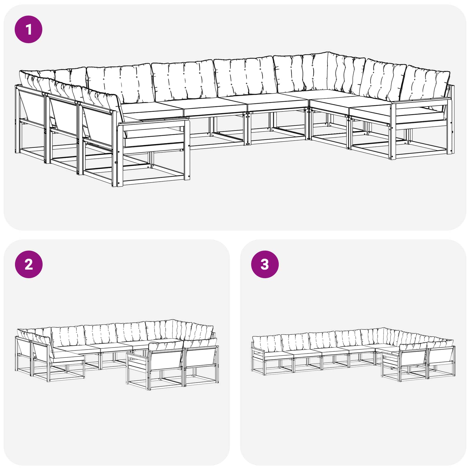 Outdoor-Sofagarnitur 9 stk. Natur und Beige