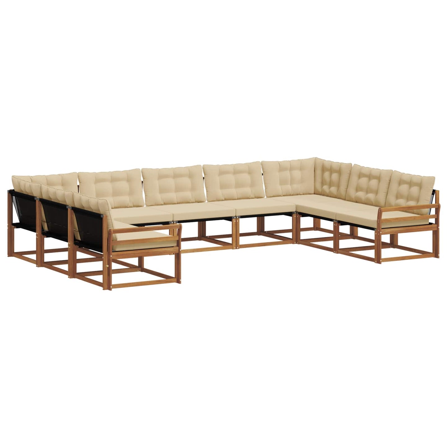 Outdoor-Sofagarnitur 9 stk. Natur und Beige