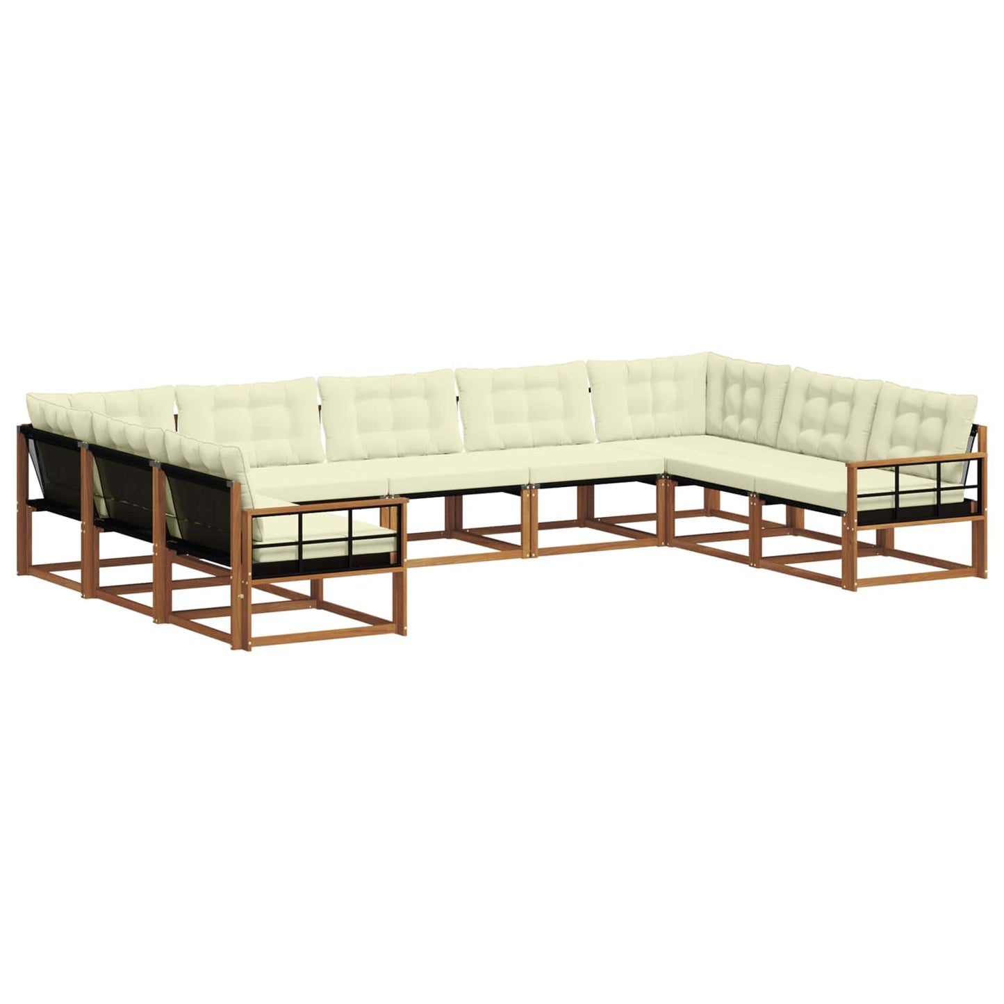 Outdoor-Sofagarnitur 9 stk. Natur und Creme