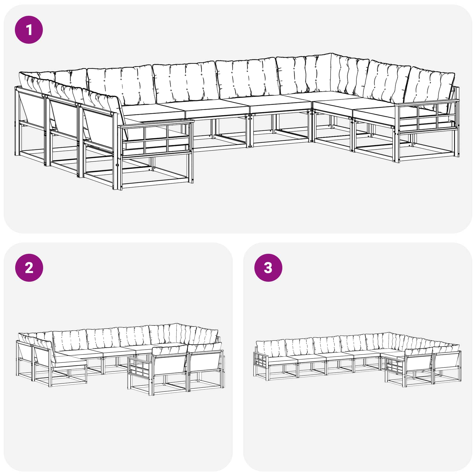 Outdoor-Sofagarnitur 9 stk. Natur und Creme