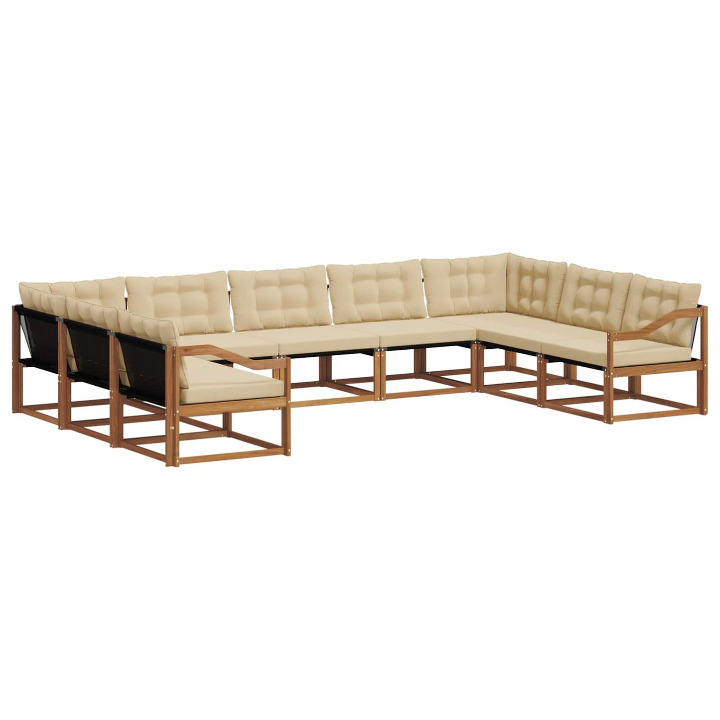 Outdoor-Sofagarnitur 9 stk. Natur und Beige