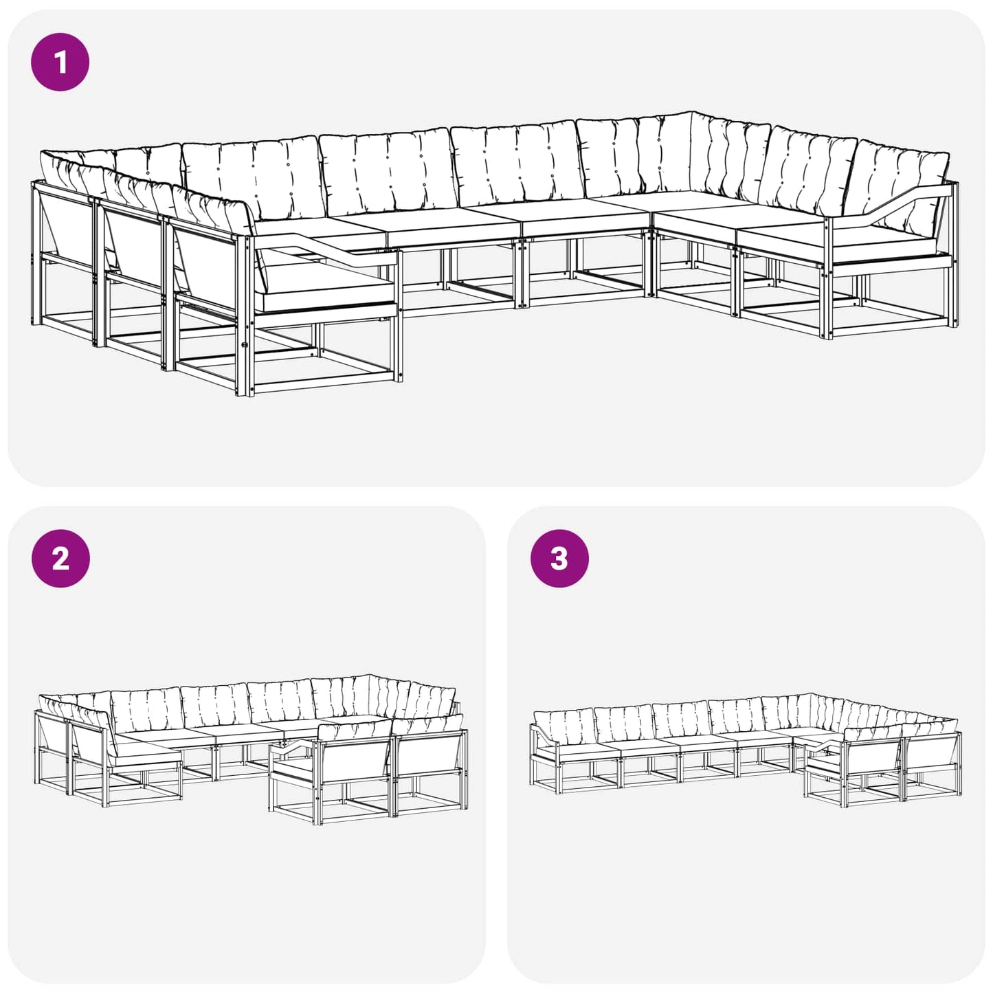 Outdoor-Sofagarnitur 9 stk. Natur und Beige