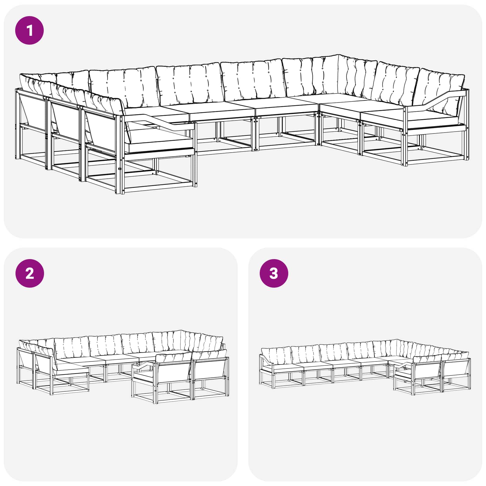 Outdoor-Sofagarnitur 9 stk. Natur und Beige