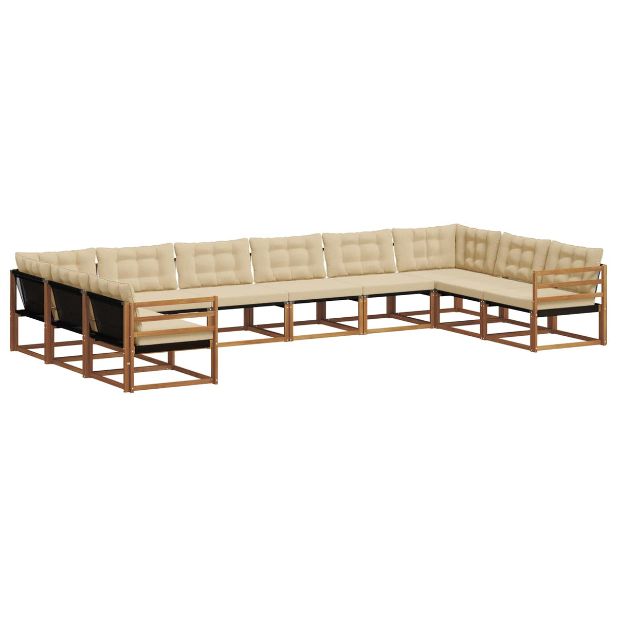 Outdoor-Sofagarnitur 10 stk. Natur und Beige