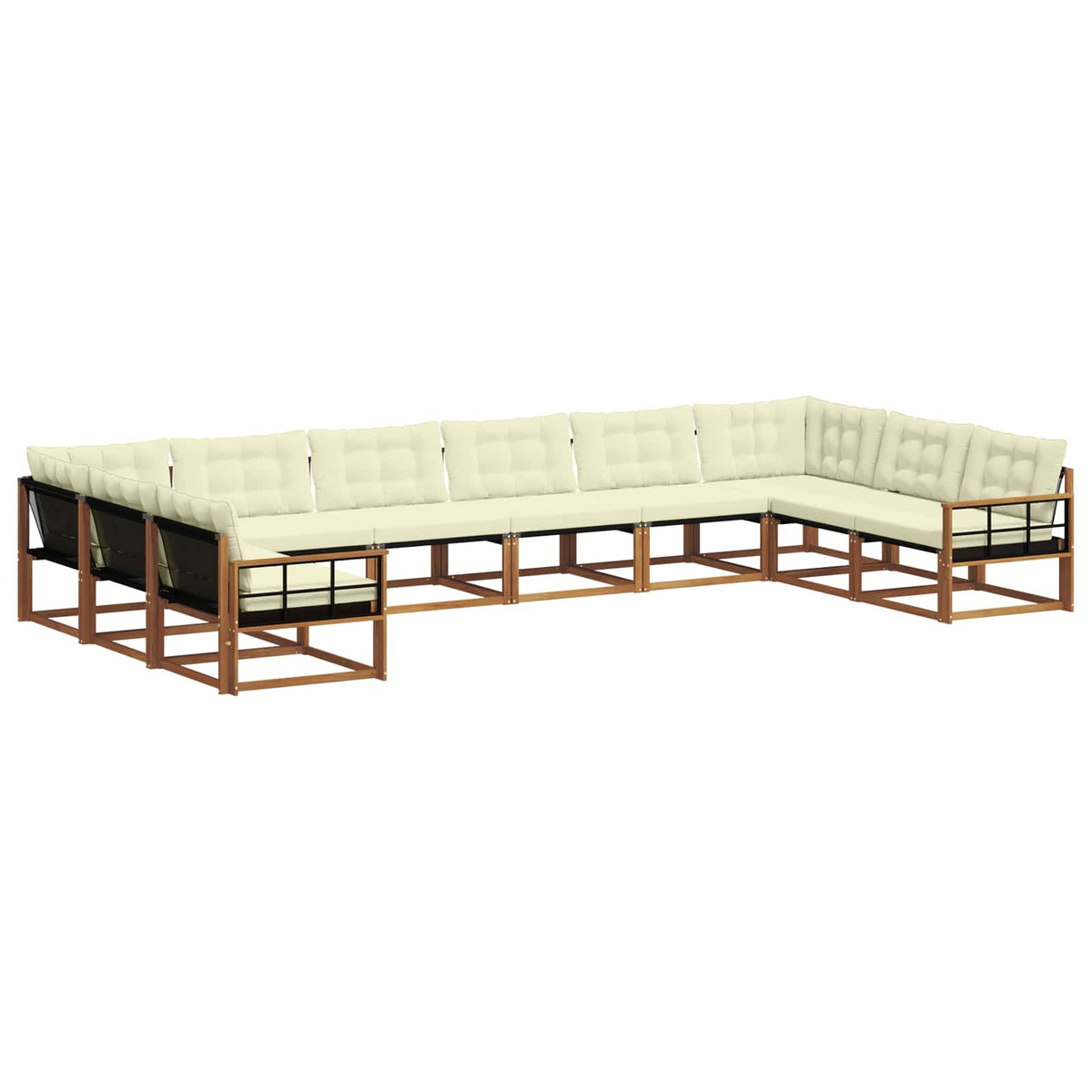 Outdoor-Sofagarnitur 10 stk. Natur und Creme