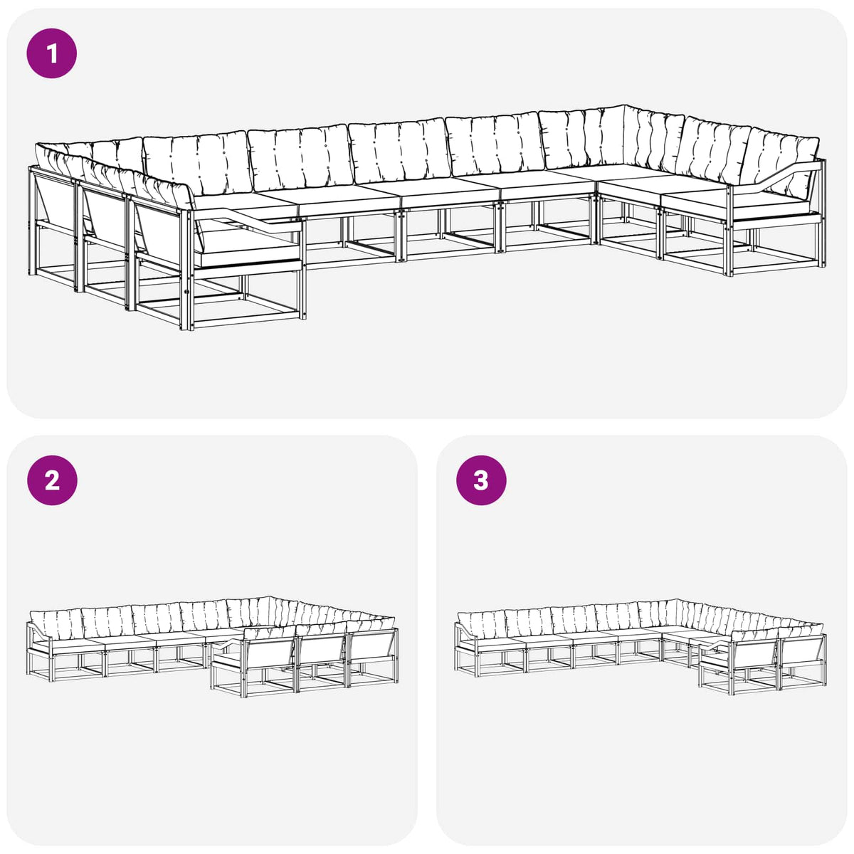 Outdoor-Sofagarnitur 10 stk. Natur und Beige