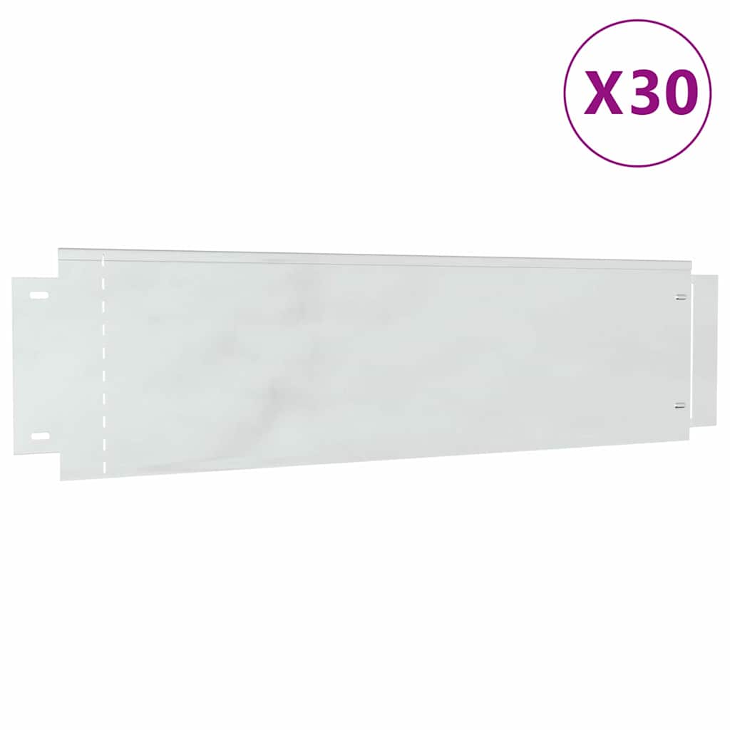 Rasenkanten 30 pcs Silber 100 x 25 x 0,07 cm Verzinkter Stahl