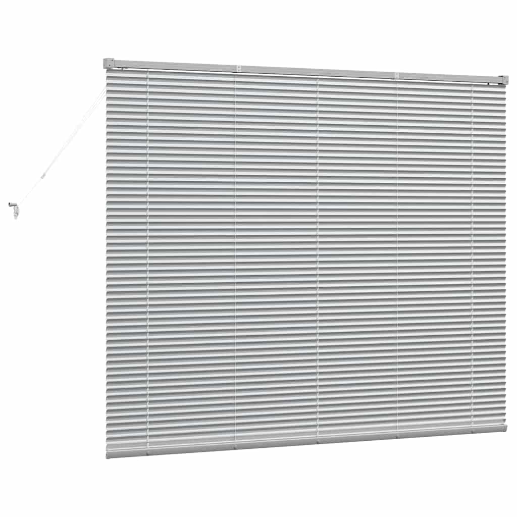 Venezianische Jalousie Silber 130 x 155 cm 25 mm Aluminium