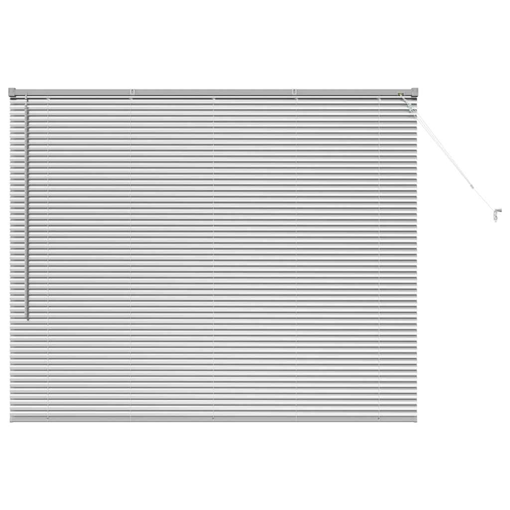 Venezianische Jalousie Silber 130 x 160 cm 25 mm Aluminium