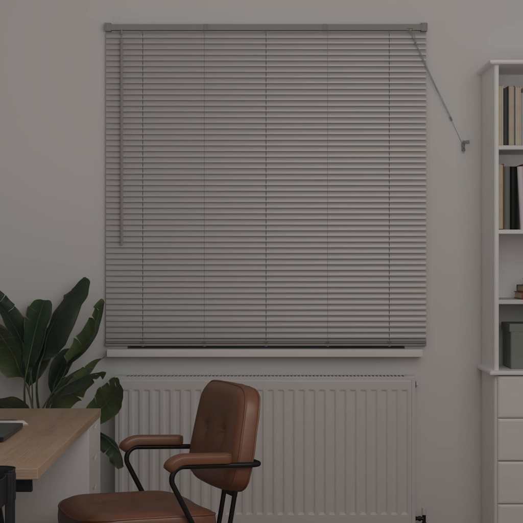 Venezianische Jalousie Silber 175 x 130 cm 25 mm Aluminium