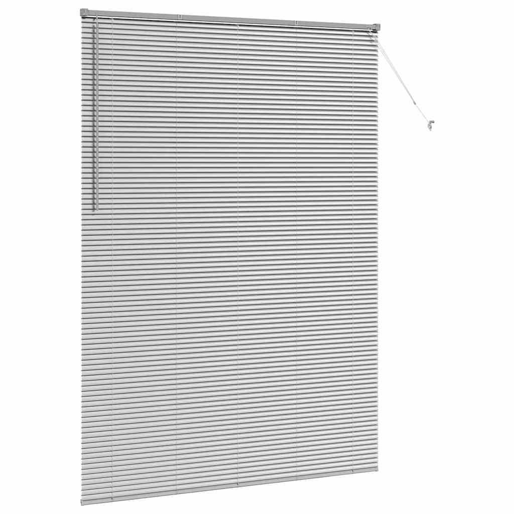 Venezianische Jalousie Silber 220 x 155 cm 25 mm Aluminium