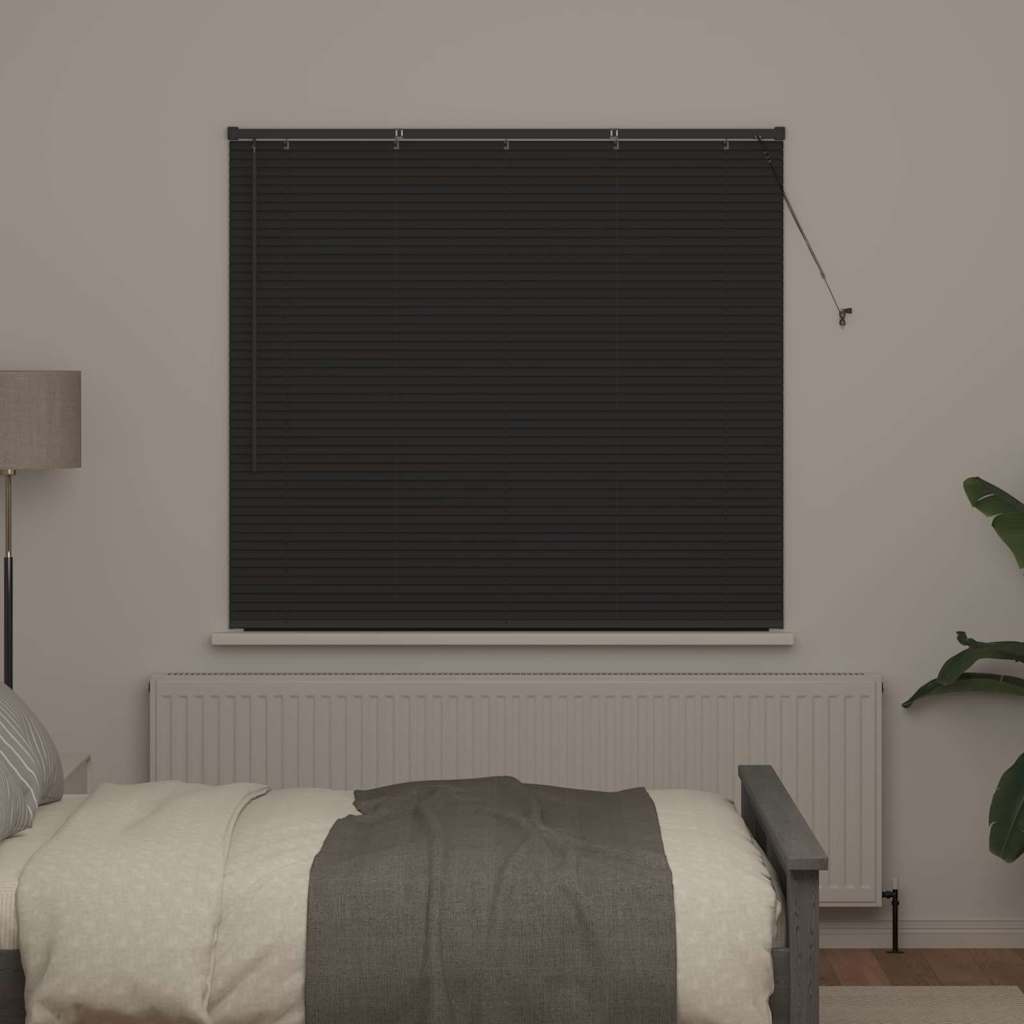 Venezianische Jalousie Dunkelgrau 130 x 145 cm 25 mm Aluminium