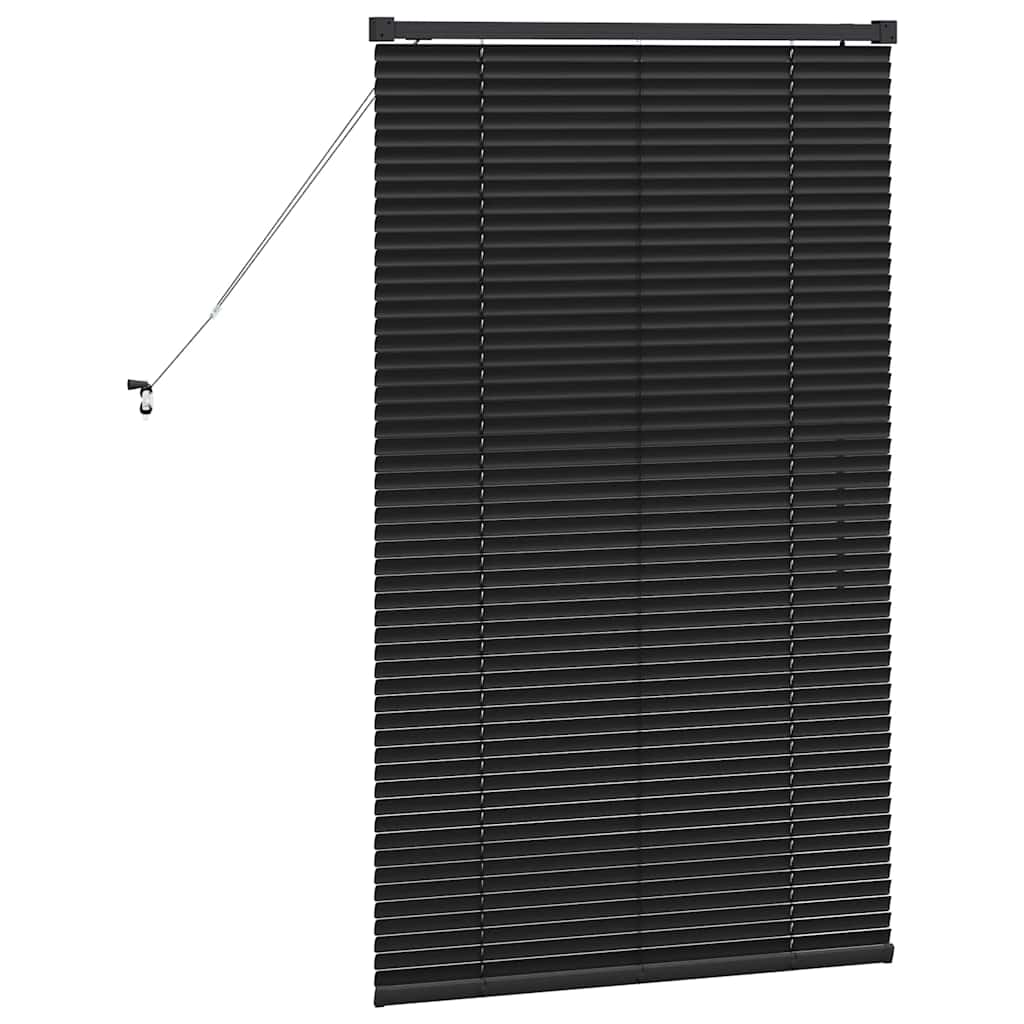 Venezianische Jalousien Schwarz 130 x 70 cm Aluminium