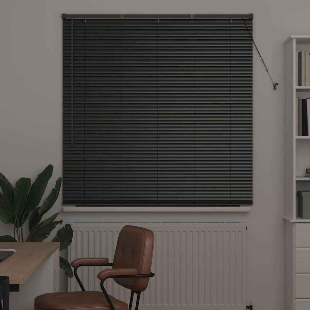 Venezianische Jalousien Schwarz 175 x 135 cm Aluminium