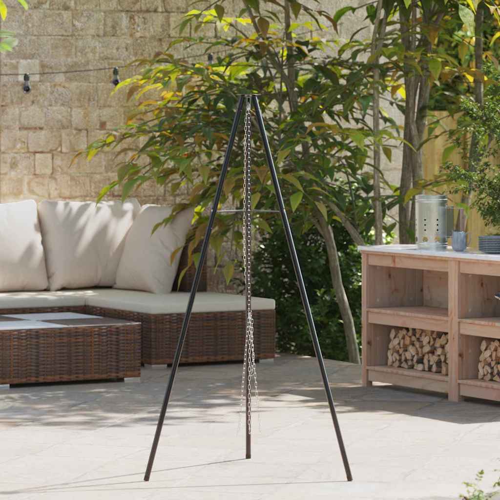 Lagerfeuer Stativ Schwarz 92 x 92 x 151,5 cm Stahl