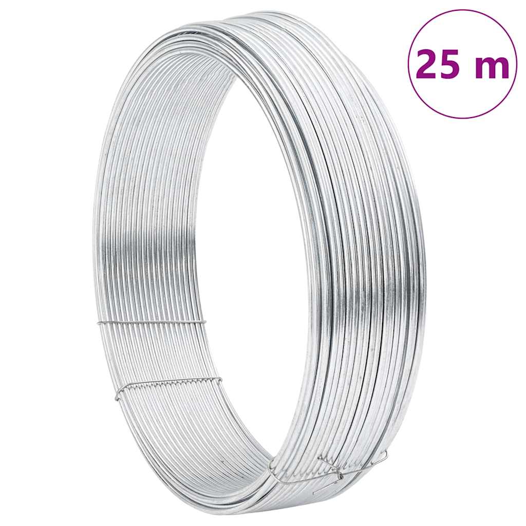 Zaunbindedraht Silber 25 m Heißgetauchter verzinkter Draht