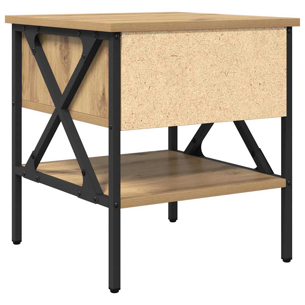 Nachttisch Artisan-Eiche 40 x 42 x 45 cm Schichtholz und Metall