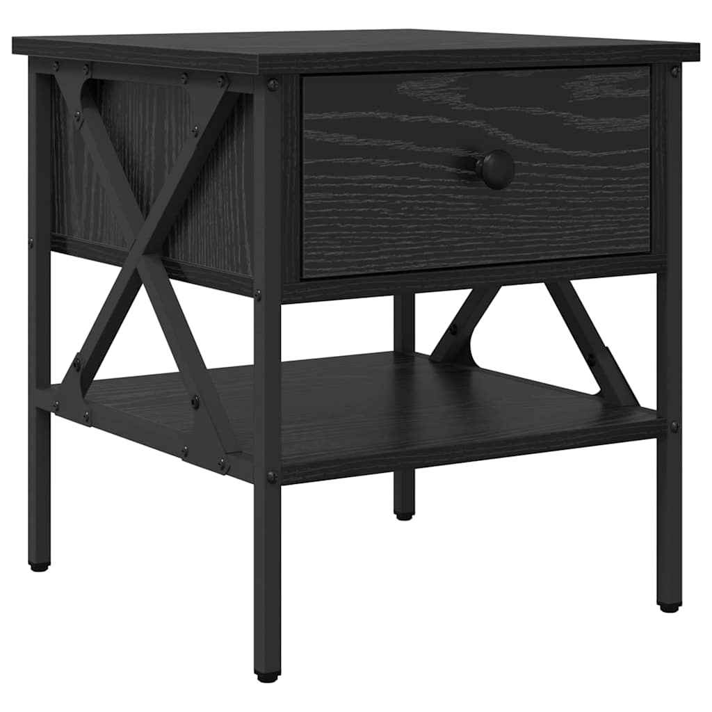 Nachttisch mit Schubladen Schwarz Eichen-Optik 40 x 42 x 45 cm