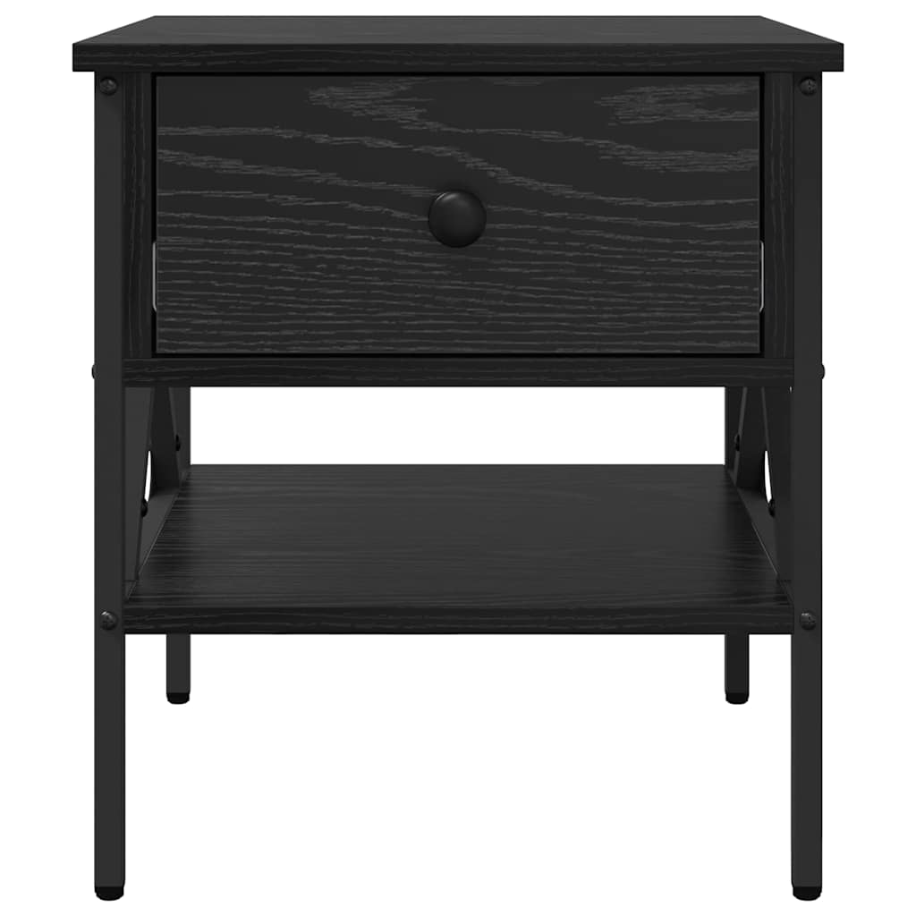 Nachttisch mit Schubladen Schwarz Eichen-Optik 40 x 42 x 45 cm