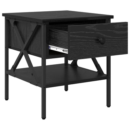 Nachttisch 2 stk. Schwarz Eichen-Optik 40 x 42 x 45 cm