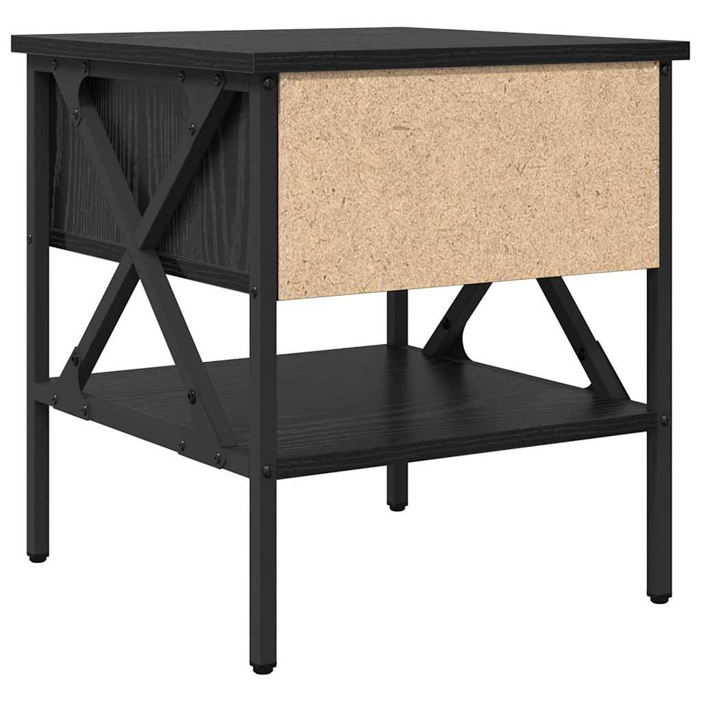 Nachttisch 2 stk. Schwarz Eichen-Optik 40 x 42 x 45 cm