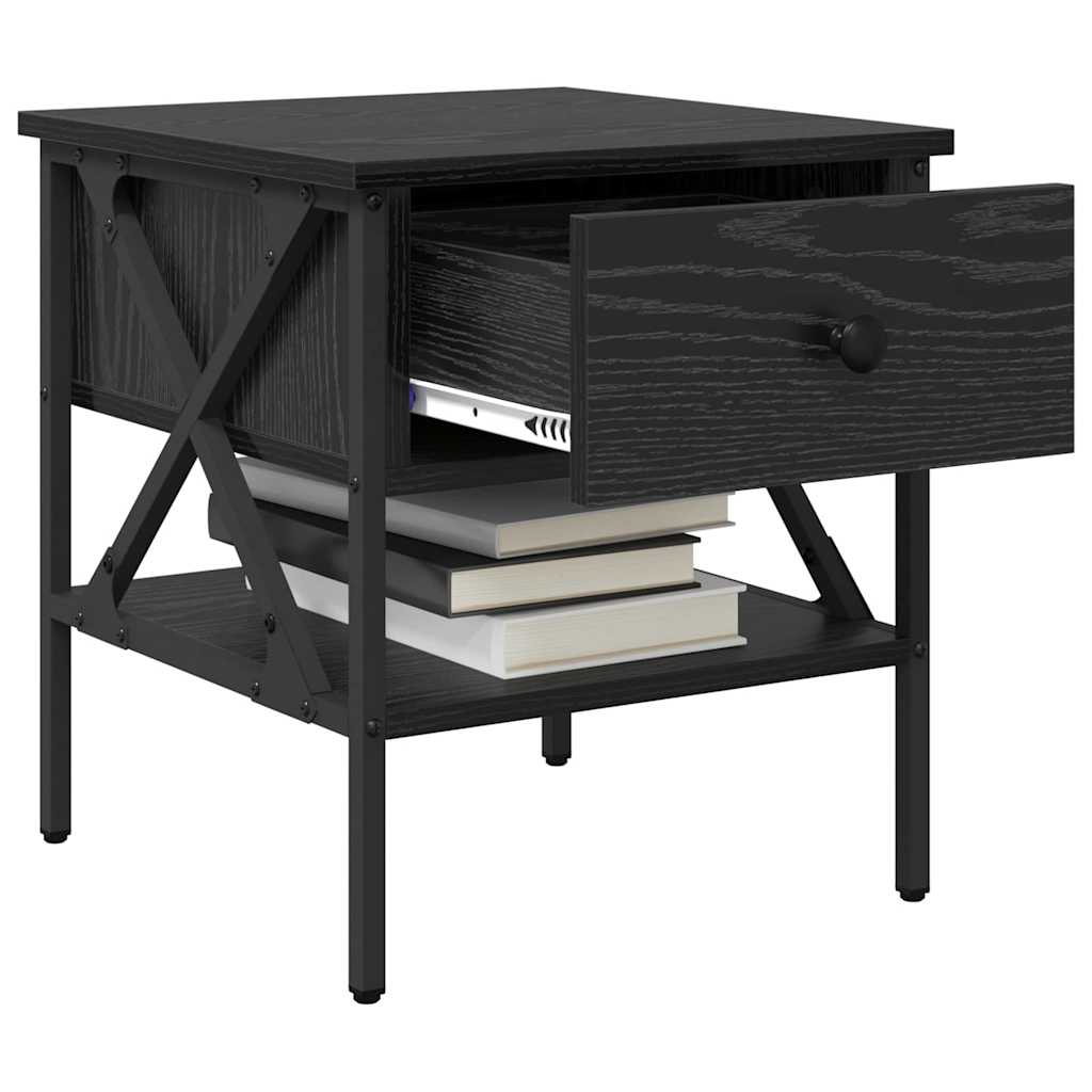 Nachttisch 2 stk. Schwarz Eichen-Optik 40 x 42 x 45 cm