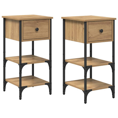Nachttisch 2 Stk. Braun 33,5 x 36 x 70 cm Holzwerkstoff