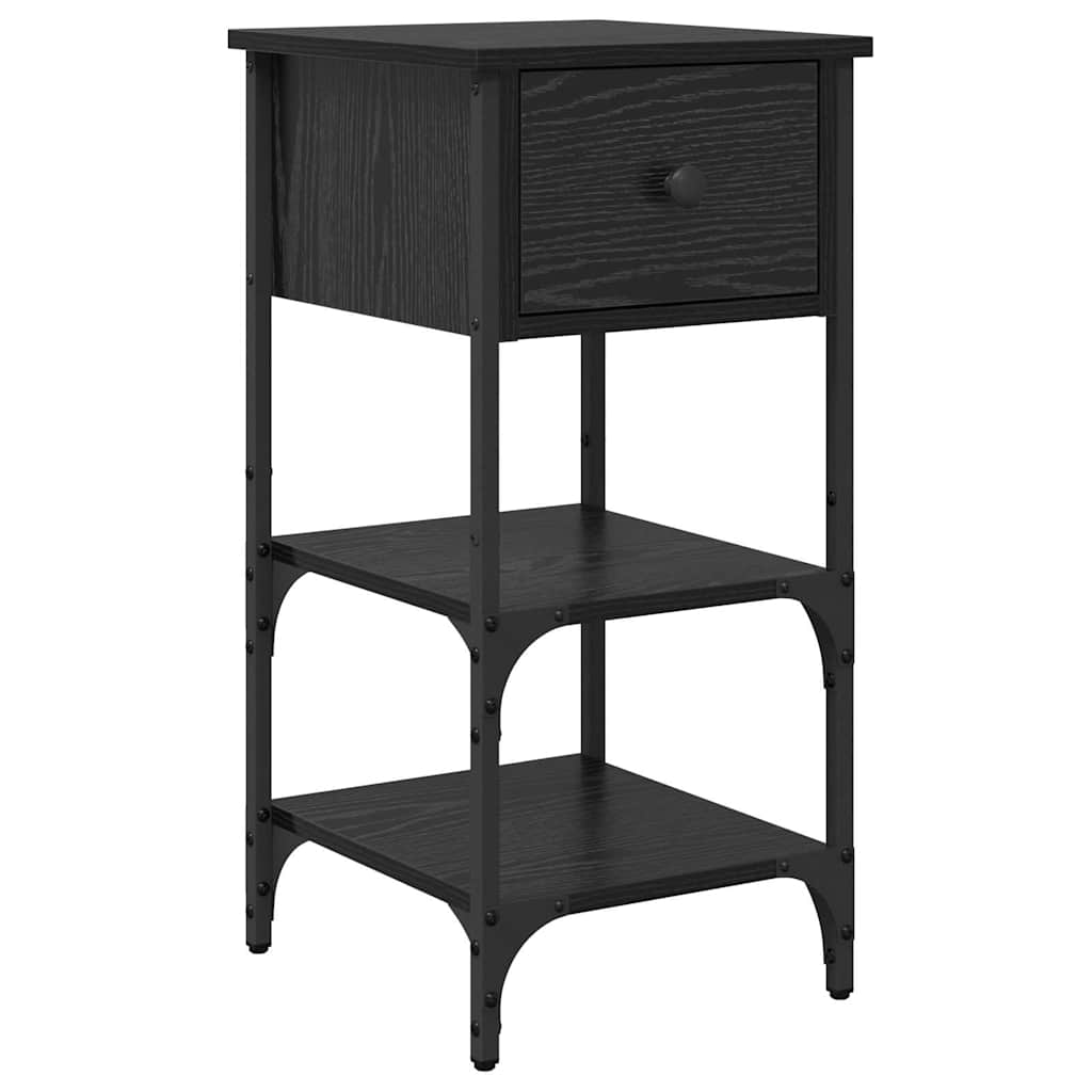 Nachttisch Schwarz Eichen-Optik 33,5 x 36 x 70 cm Holzwerkstoff