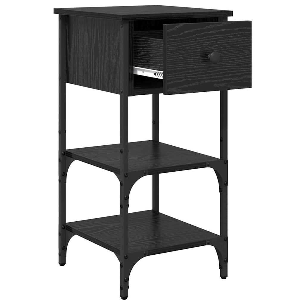 Nachttisch Schwarz Eichen-Optik 33,5 x 36 x 70 cm Holzwerkstoff